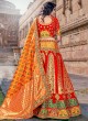 Red Woven Banarasi Silk Lehenga Choli