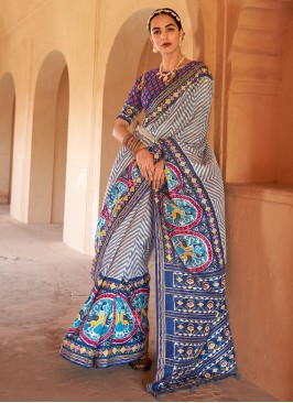 Multi Color Trendy Patola Silk Saree