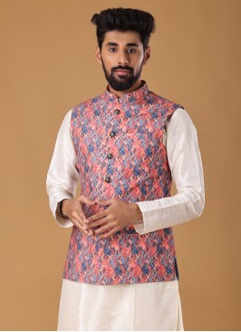 Multi Geometrics Print Readymade Nehru Jacket