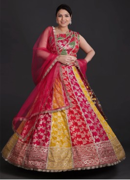 Multi Color Silk Designer Wedding Lehenga Choli