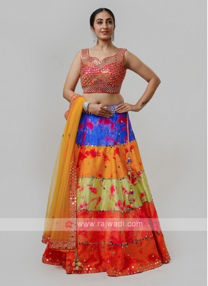 Multicolor Silk Choli Suit