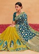 Engaging Mustard and Teal Silk Saree