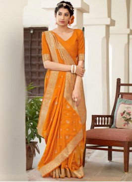 Mustard Color Designer Traditional Saree