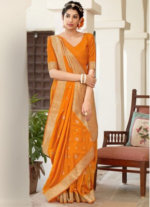 Mustard Color Designer Traditional Saree