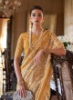 Vibrant Mustard Yellow Cotton Designer Saree