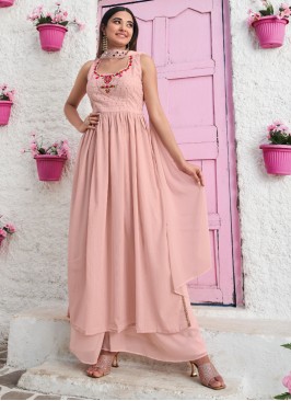 Mystic Peach Georgette Palazzo Style Salwar Kameez