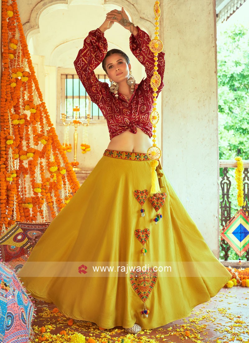 $39 - $52 - Orange Jacquard Work Lehenga Choli and Orange Jacquard Work  Chaniya Choli Online Shopping