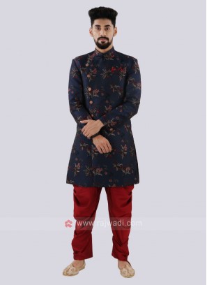 Navy And Red Indo Western