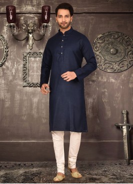 Navy Blue Color Kurta Pajama