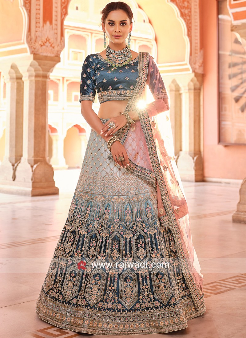 navy blue color lehenga choli 34038