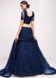 Navy Blue Cord Net A Line Lehenga Choli