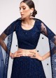 Navy Blue Cord Net A Line Lehenga Choli