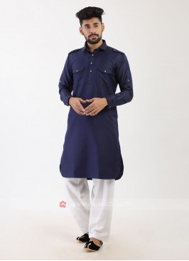 Navy Blue Pathani Suit