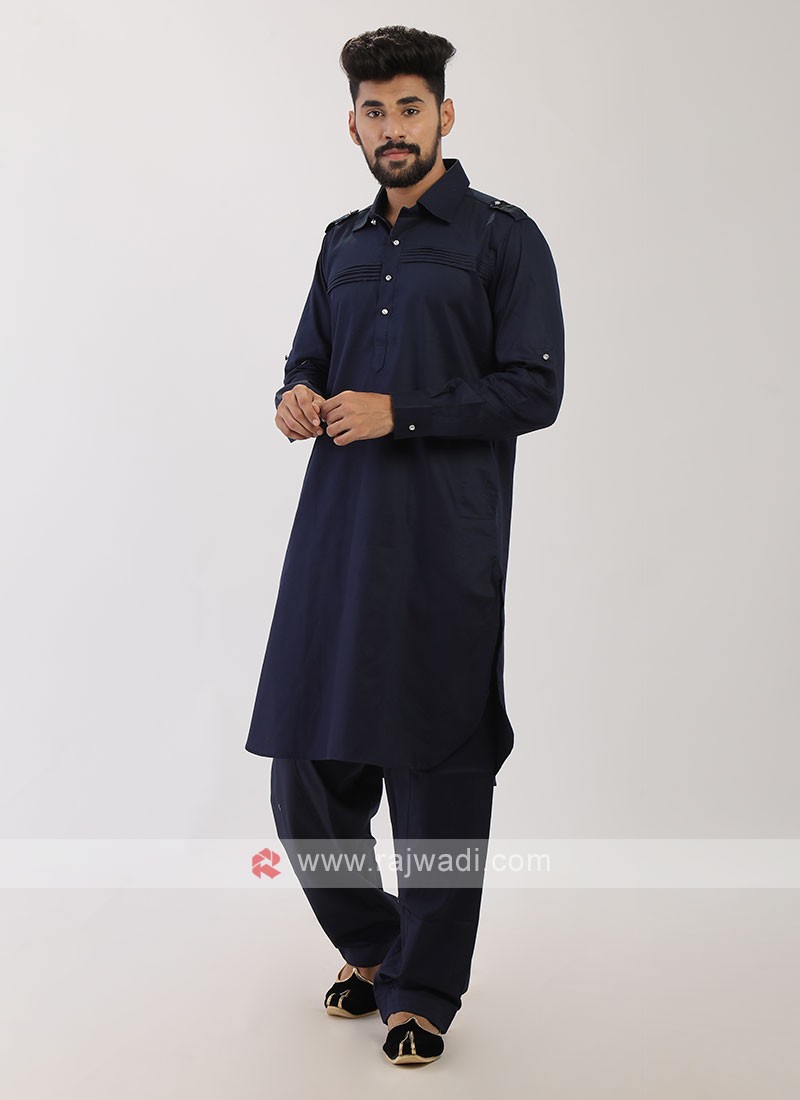 Navy Blue Pathani Suit