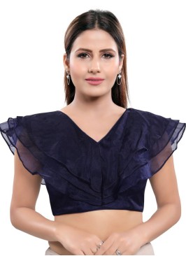 Black Sleeveless Blouse In Art Silk