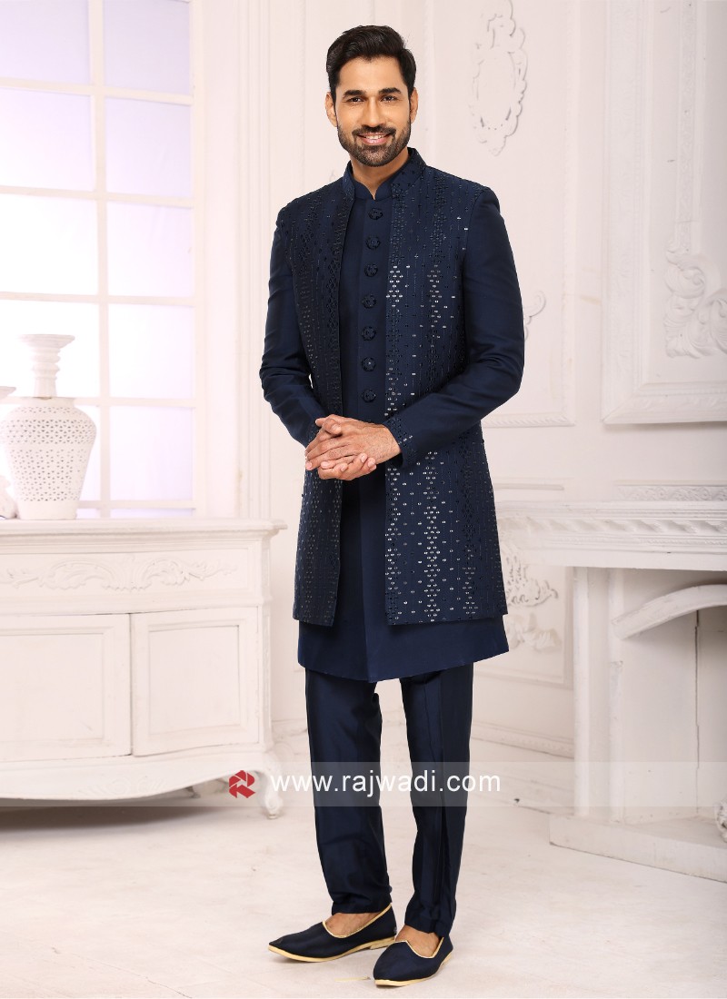 Blue sherwani for on sale wedding