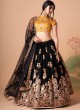 Gorgeous Black Embroidered A Line Lehenga Choli