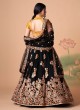 Gorgeous Black Embroidered A Line Lehenga Choli