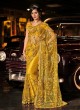 Net Cutdana Mustard Designer Saree