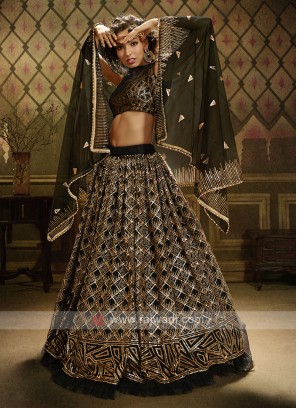 Net Lehenga Choli In Black