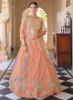 Net Peach Sequins Trendy Lehenga Choli