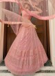 Net Pink A Line Lehenga Choli