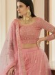 Net Pink A Line Lehenga Choli