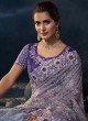 Gorgeous Purple Floral Embroidered Saree