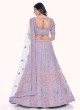 Lilac Sequins and Zircon Embellished Net Lehenga Choli