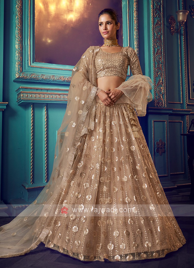 Net Sequins Work Lehenga Choli