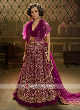 Net Sequins Work Lehenga Choli