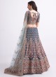 Beautiful Blue Net Designer A Line Lehenga Choli