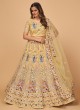 Net Yellow A Line Lehenga Choli