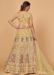 Net Yellow A Line Lehenga Choli