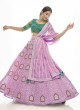 Net Zari A Line Lehenga Choli in Lavender