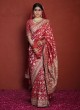 Designer Maroon Banarasi Silk Wedding Saree