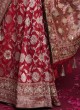 Designer Maroon Banarasi Silk Wedding Saree