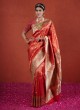 Gorgeous Orange Kanjivaram Wedding Saree