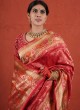 Vibrant Red Bridal Zari Embellished Kanjivaram Saree