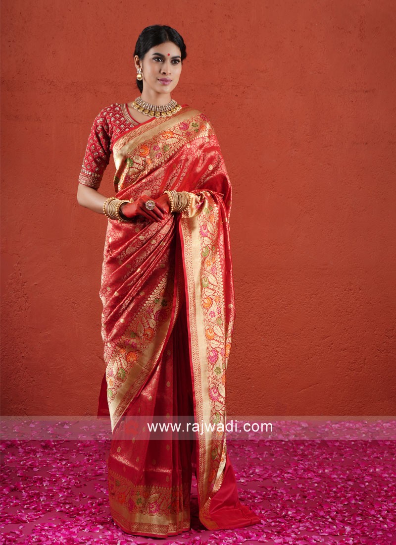 Bridal look in hot sale kanjivaram saree