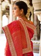 Noble Patch Border Red Fancy Fabric Designer Saree