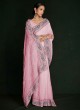 Pink Lucknowi Gorgette Contemporary Saree