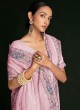 Pink Lucknowi Gorgette Contemporary Saree