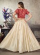 Off White Art Silk A Line Lehenga Choli