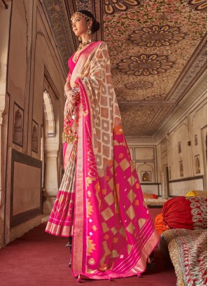 Off White Diamond Classic Saree