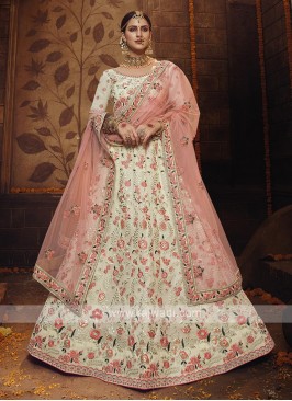 Off White Georgette Lehenga Choli