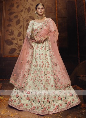 Off White Georgette Lehenga Choli