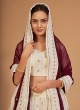 Off White Georgette Wedding A Line Lehenga Choli