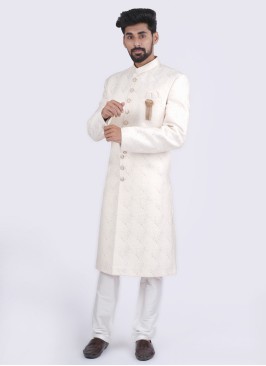 Off White  Groom Wear Designer Sherwani