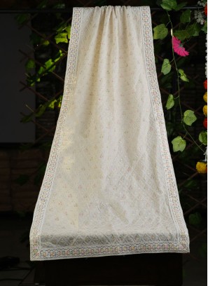 Off White Lucknowi Work Dupatta